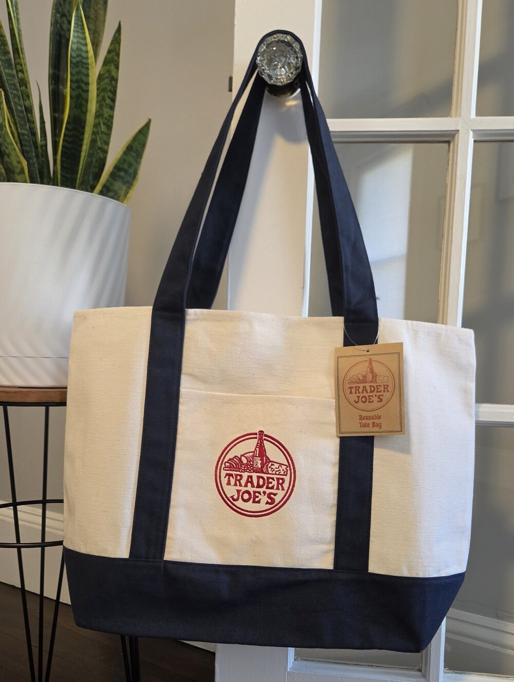 Large Trader Joe's Canvas Tote Bag